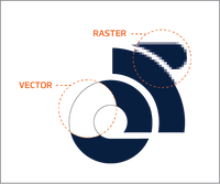 champion system logo showing the difference between raster and vector files