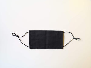 Black Flat Pleated Face Mask